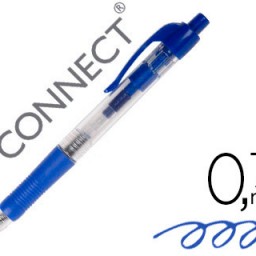 Bolígrafo Q-Connect tinta azul con sujeción de caucho